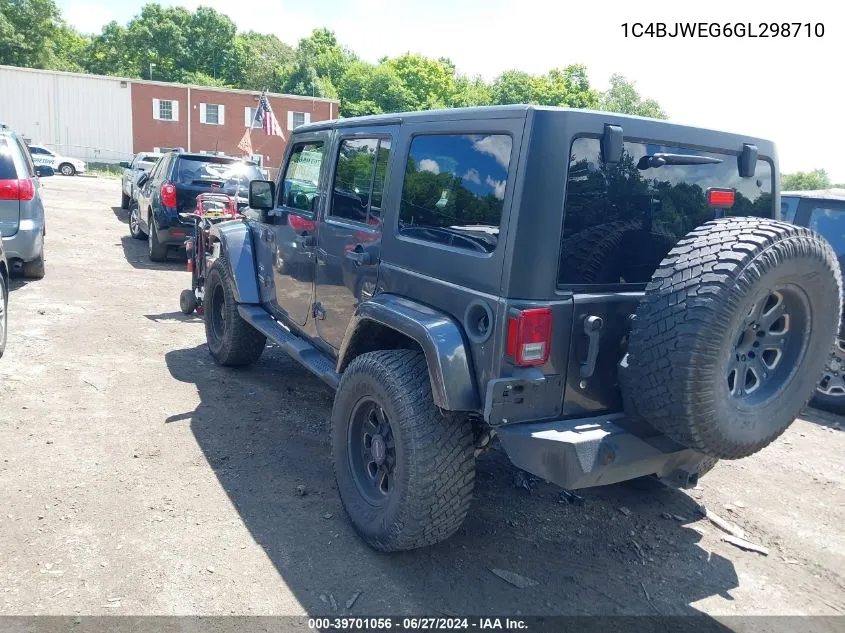 2016 Jeep Wrangler Unlimited Sahara VIN: 1C4BJWEG6GL298710 Lot: 39701056