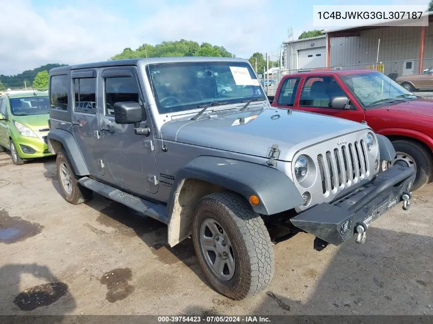 1C4BJWKG3GL307187 2016 Jeep Wrangler Unlimited Sport Rhd