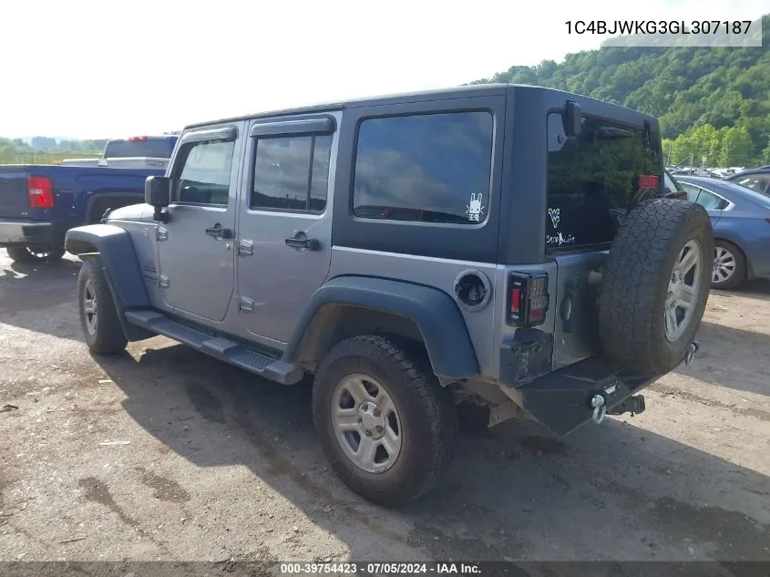 1C4BJWKG3GL307187 2016 Jeep Wrangler Unlimited Sport Rhd