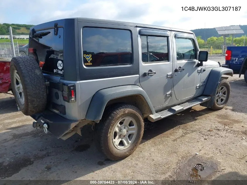 1C4BJWKG3GL307187 2016 Jeep Wrangler Unlimited Sport Rhd