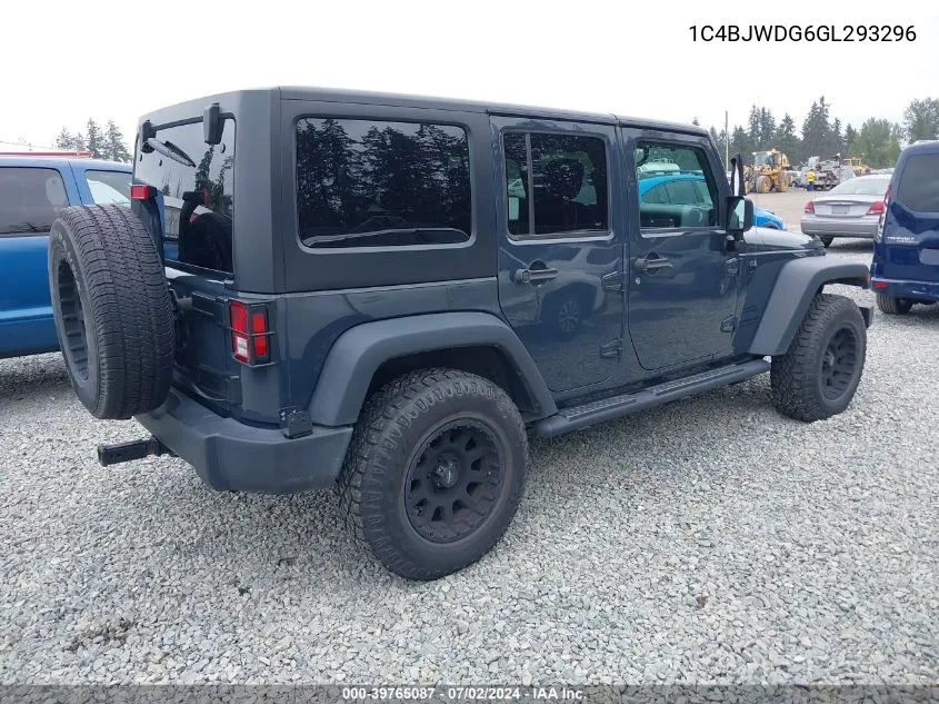 1C4BJWDG6GL293296 2016 Jeep Wrangler Unlimited Sport