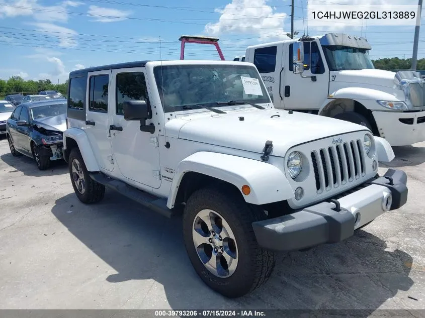 2016 Jeep Wrangler Unlimited Sahara VIN: 1C4HJWEG2GL313889 Lot: 39793206