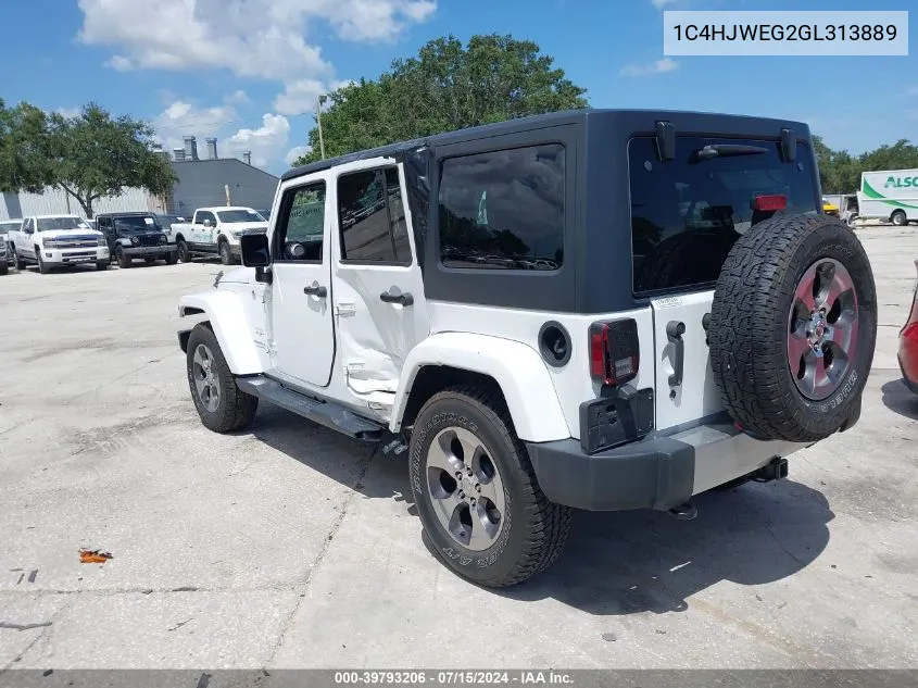 2016 Jeep Wrangler Unlimited Sahara VIN: 1C4HJWEG2GL313889 Lot: 39793206