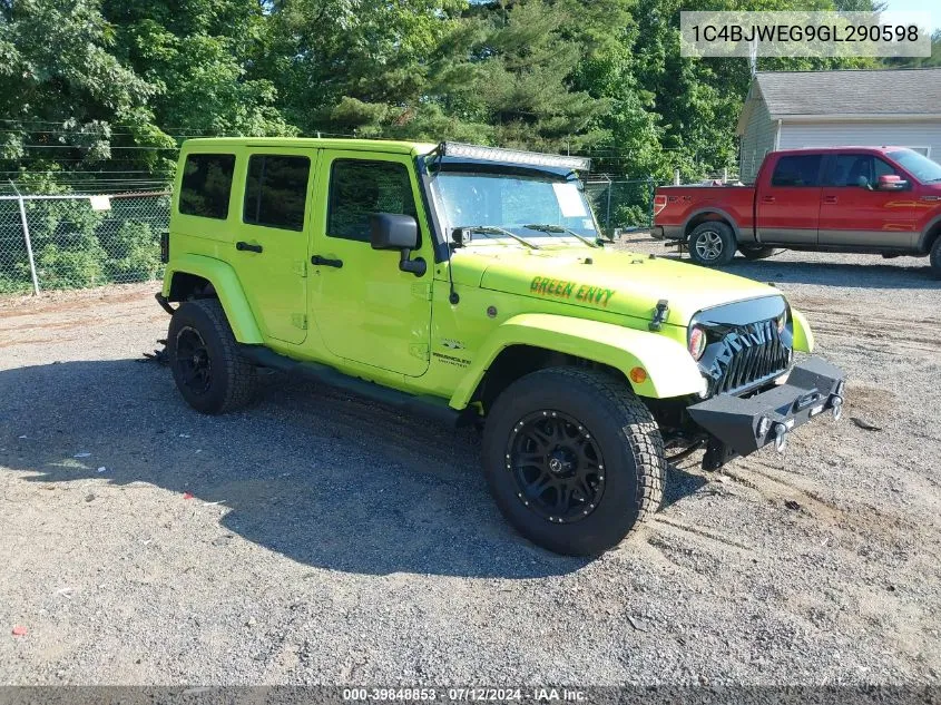 2016 Jeep Wrangler Unlimited Sahara VIN: 1C4BJWEG9GL290598 Lot: 39848853