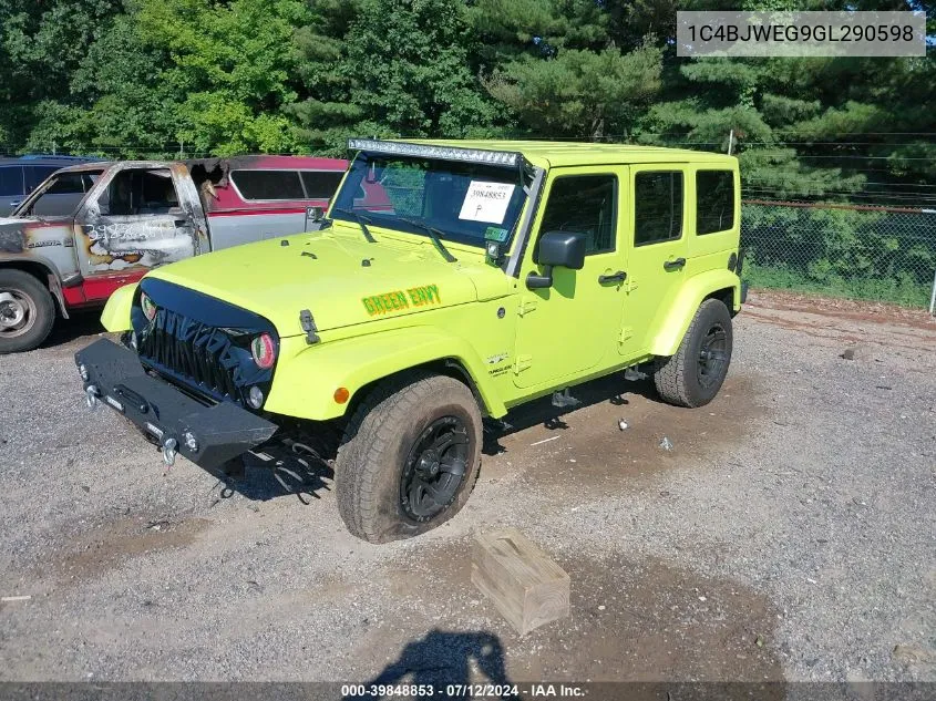 2016 Jeep Wrangler Unlimited Sahara VIN: 1C4BJWEG9GL290598 Lot: 39848853