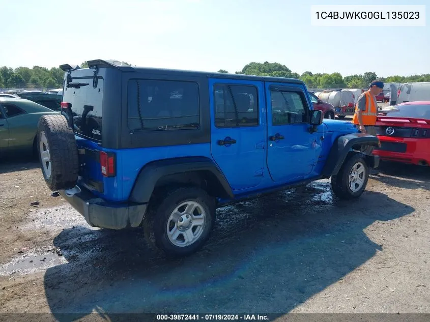 1C4BJWKG0GL135023 2016 Jeep Wrangler Unlimited Sport Rhd