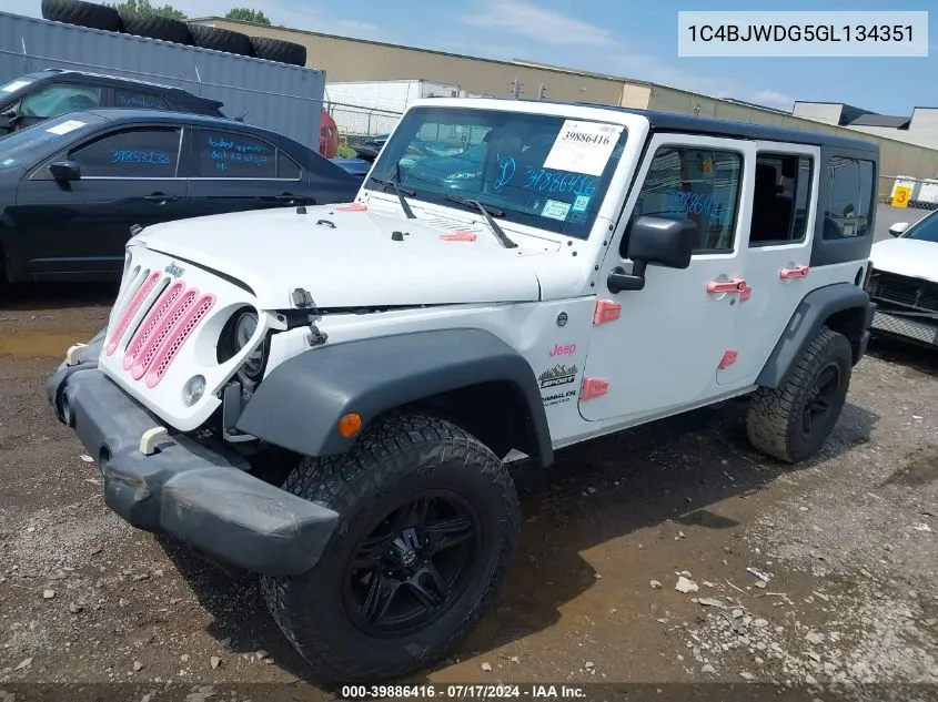 2016 Jeep Wrangler Unlimited Sport VIN: 1C4BJWDG5GL134351 Lot: 39886416