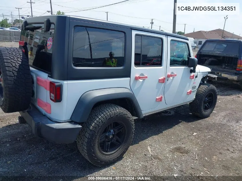 2016 Jeep Wrangler Unlimited Sport VIN: 1C4BJWDG5GL134351 Lot: 39886416