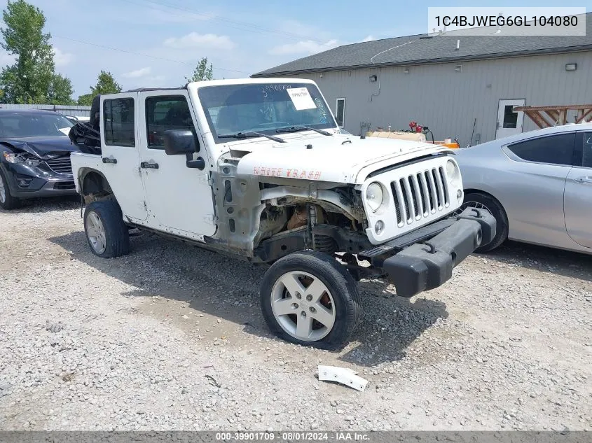 2016 Jeep Wrangler Unlimited Sahara VIN: 1C4BJWEG6GL104080 Lot: 39901709