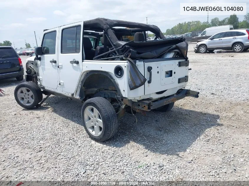 2016 Jeep Wrangler Unlimited Sahara VIN: 1C4BJWEG6GL104080 Lot: 39901709