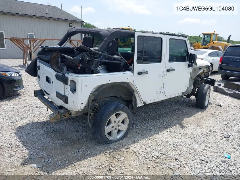 2016 Jeep Wrangler Unlimited Sahara VIN: 1C4BJWEG6GL104080 Lot: 39901709