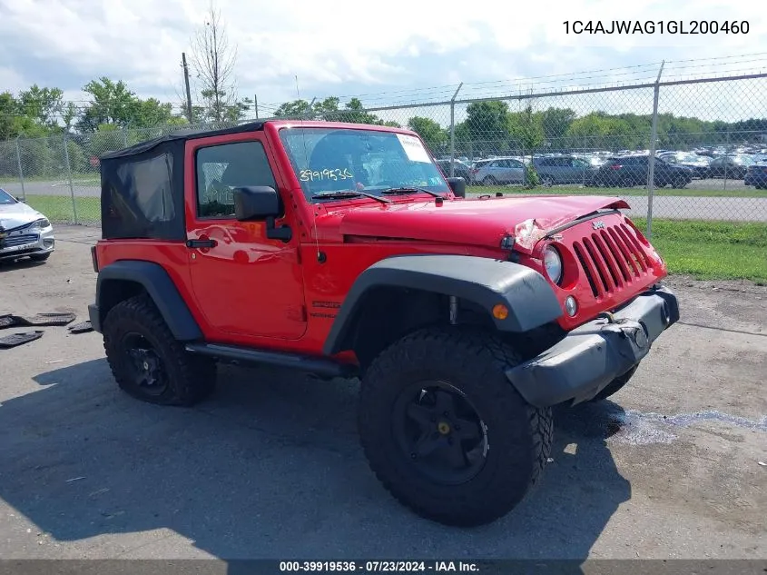 1C4AJWAG1GL200460 2016 Jeep Wrangler Sport