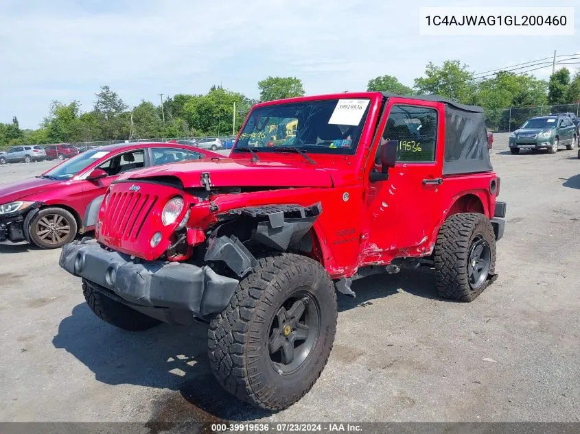 1C4AJWAG1GL200460 2016 Jeep Wrangler Sport