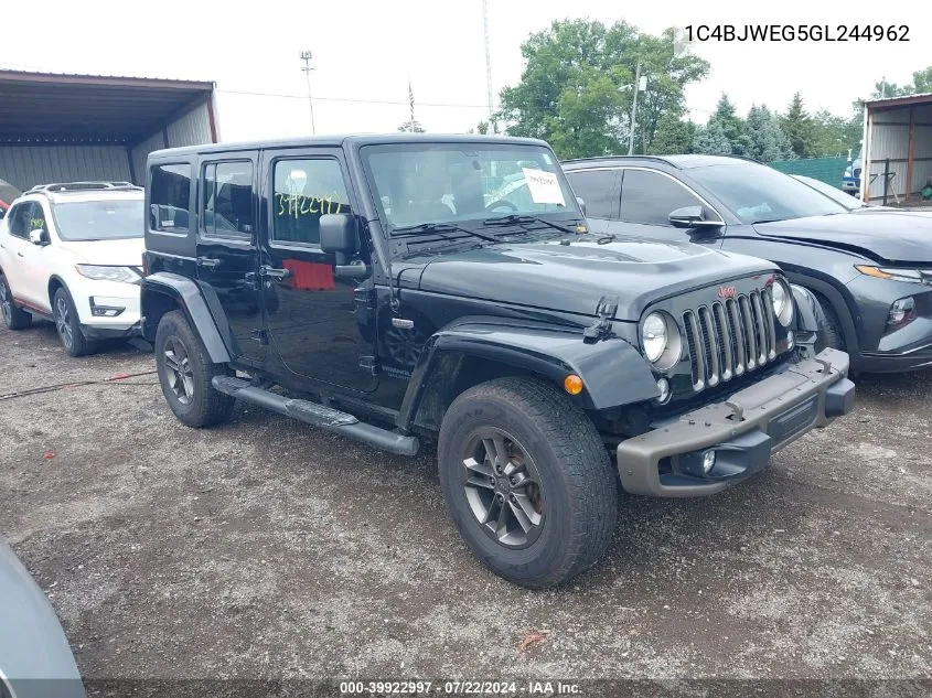 2016 Jeep Wrangler Unlimited 75Th Anniversary VIN: 1C4BJWEG5GL244962 Lot: 39922997