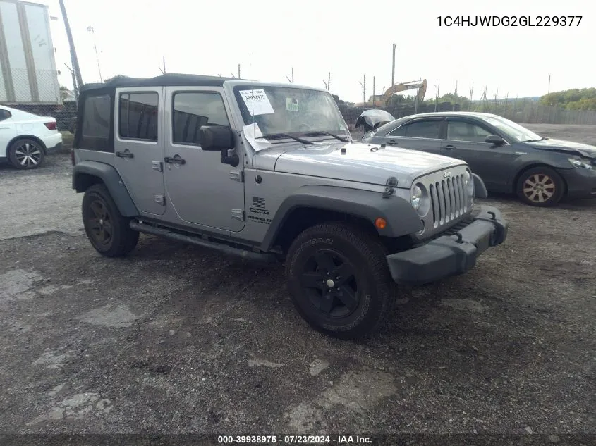 1C4HJWDG2GL229377 2016 Jeep Wrangler Unlimited Sport