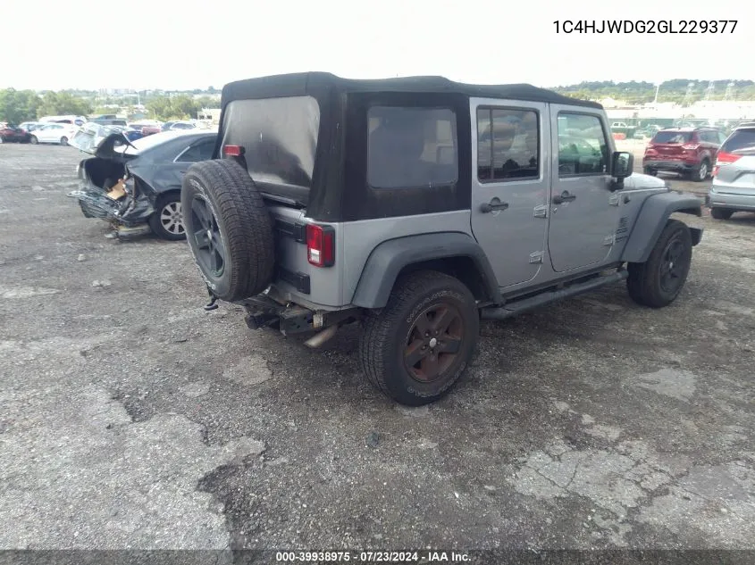 2016 Jeep Wrangler Unlimited Sport VIN: 1C4HJWDG2GL229377 Lot: 39938975