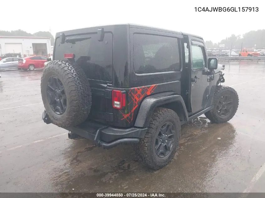 2016 Jeep Wrangler Backcountry VIN: 1C4AJWBG6GL157913 Lot: 39944850