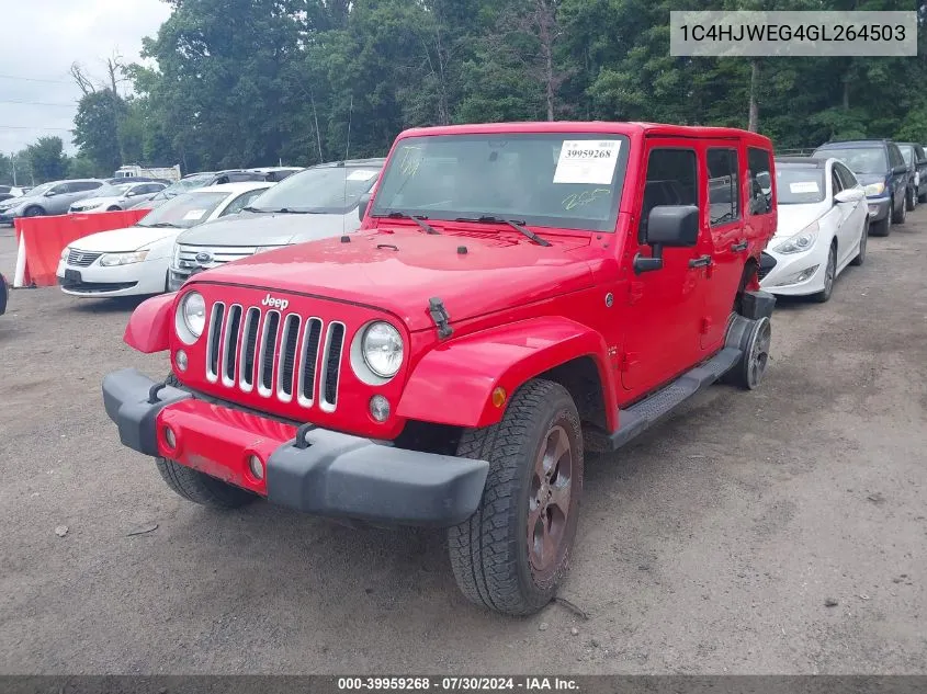 2016 Jeep Wrangler Unlimited Sahara VIN: 1C4HJWEG4GL264503 Lot: 39959268