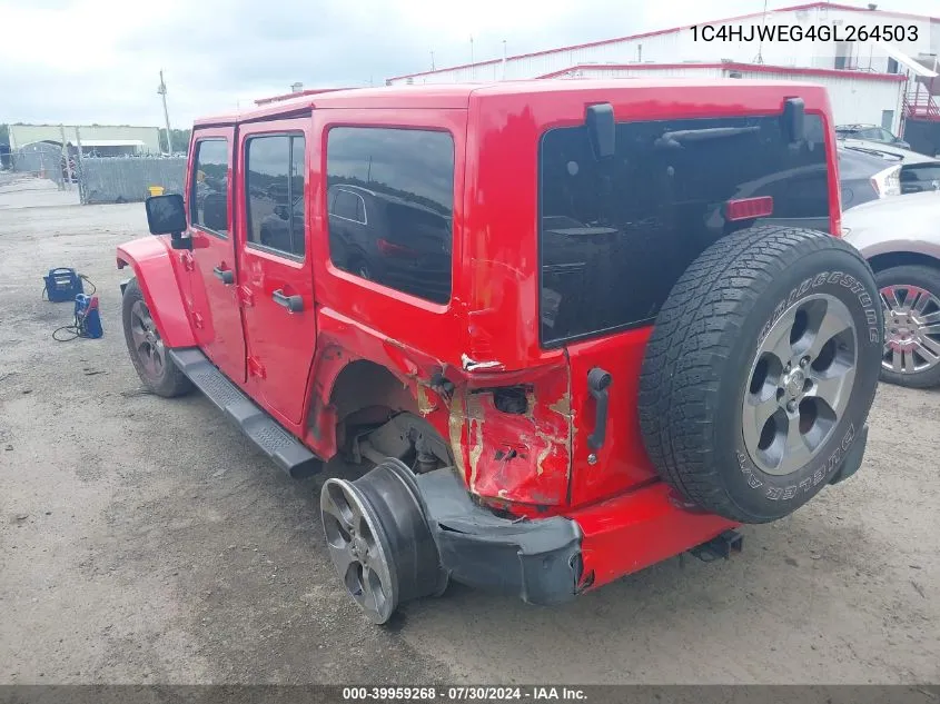 2016 Jeep Wrangler Unlimited Sahara VIN: 1C4HJWEG4GL264503 Lot: 39959268