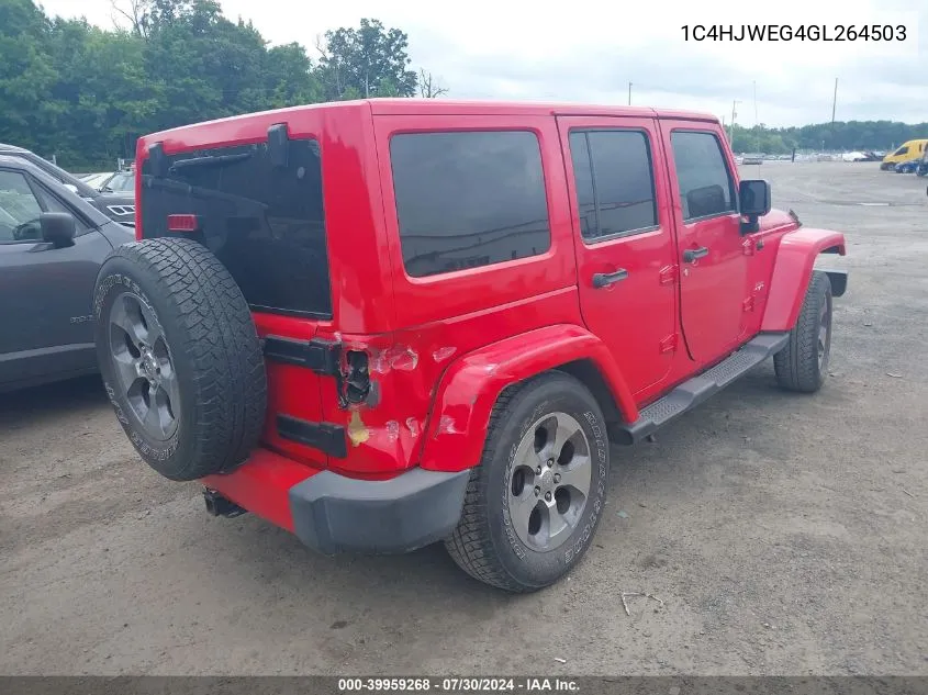 2016 Jeep Wrangler Unlimited Sahara VIN: 1C4HJWEG4GL264503 Lot: 39959268