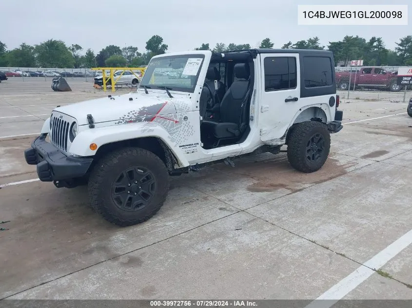 1C4BJWEG1GL200098 2016 Jeep Wrangler Unlimited Backcountry