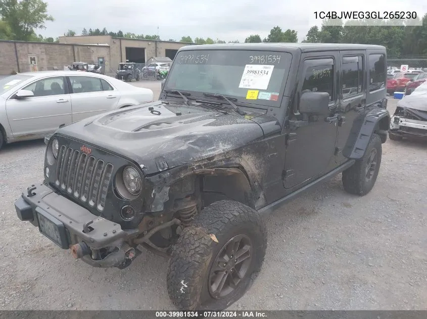 2016 Jeep Wrangler Unlimited 75Th Anniversary VIN: 1C4BJWEG3GL265230 Lot: 39981534