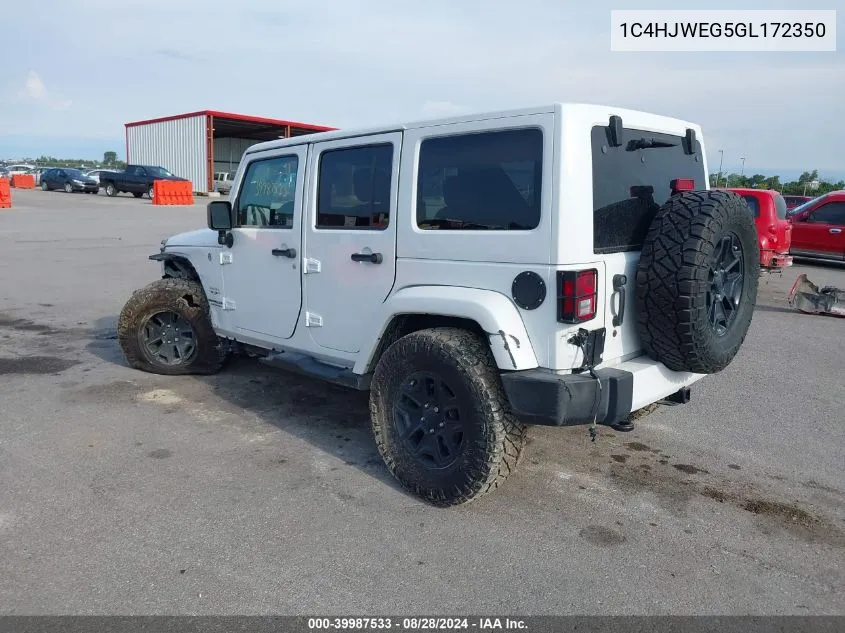 2016 Jeep Wrangler Unlimited Sahara VIN: 1C4HJWEG5GL172350 Lot: 39987533