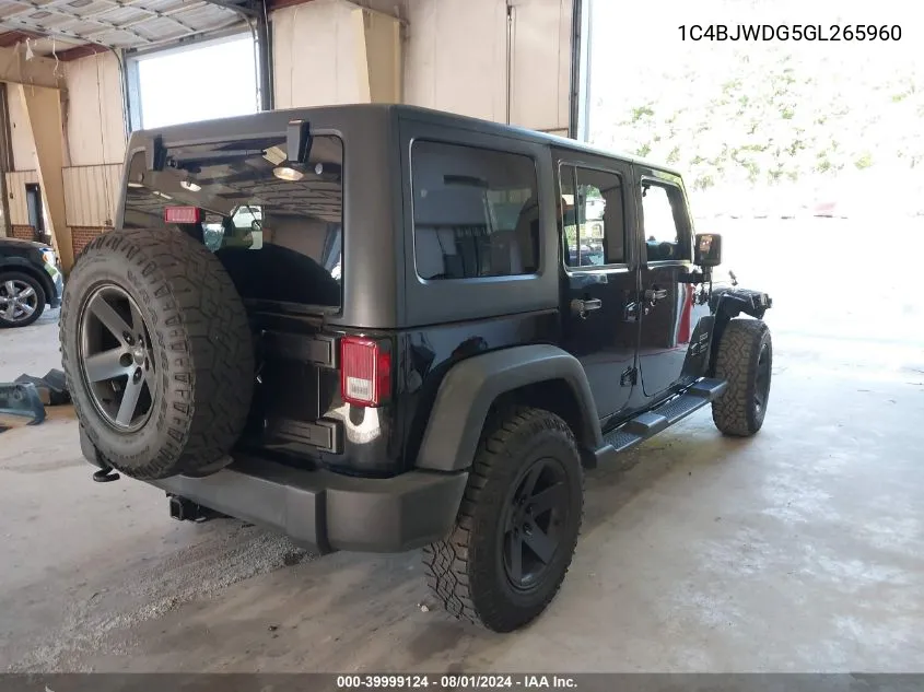 1C4BJWDG5GL265960 2016 Jeep Wrangler Unlimited Sport