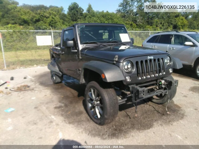 2016 Jeep Wrangler Unlimited Sport VIN: 1C4BJWDGXGL226135 Lot: 40000068