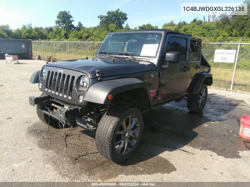 2016 Jeep Wrangler Unlimited Sport VIN: 1C4BJWDGXGL226135 Lot: 40000068