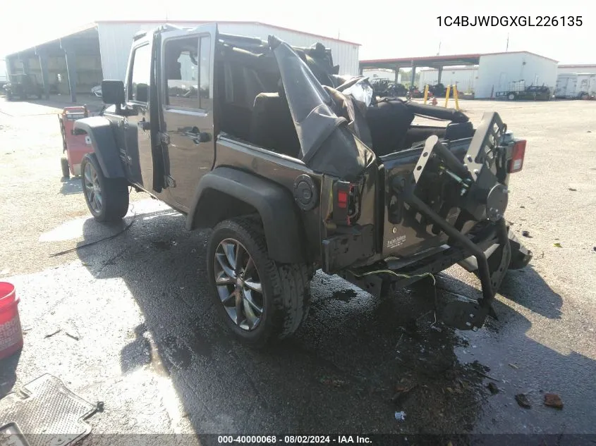 1C4BJWDGXGL226135 2016 Jeep Wrangler Unlimited Sport