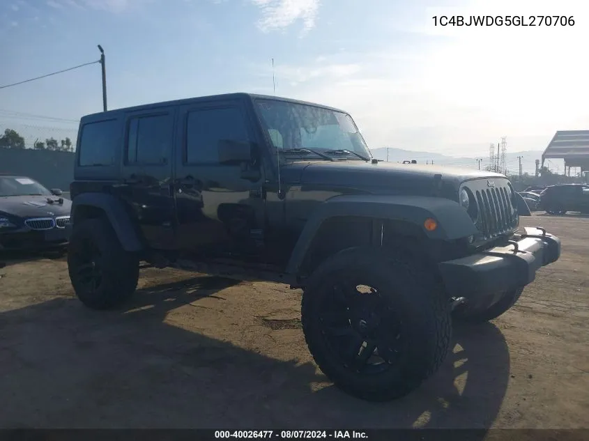 1C4BJWDG5GL270706 2016 Jeep Wrangler Unlimited Sport