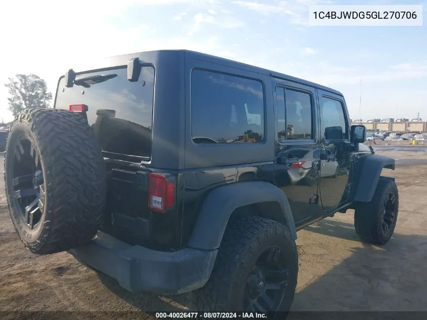 1C4BJWDG5GL270706 2016 Jeep Wrangler Unlimited Sport