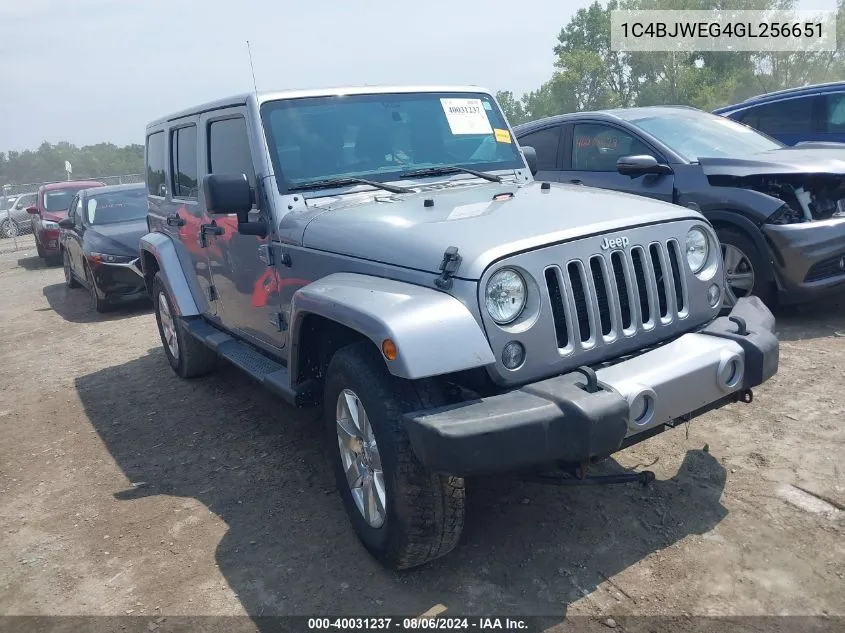 2016 Jeep Wrangler Unlimited Sahara VIN: 1C4BJWEG4GL256651 Lot: 40031237