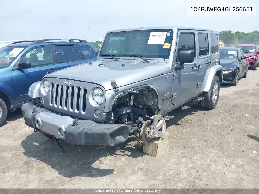 2016 Jeep Wrangler Unlimited Sahara VIN: 1C4BJWEG4GL256651 Lot: 40031237