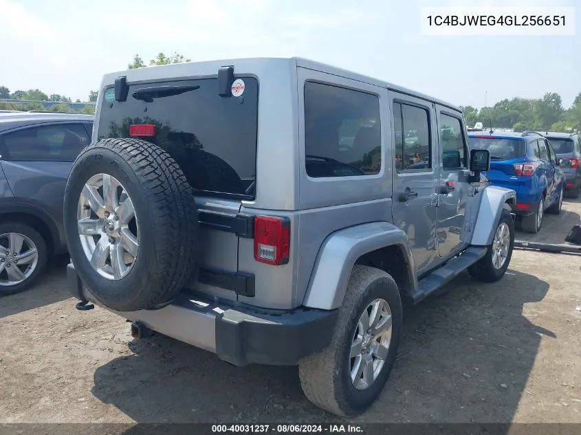 2016 Jeep Wrangler Unlimited Sahara VIN: 1C4BJWEG4GL256651 Lot: 40031237