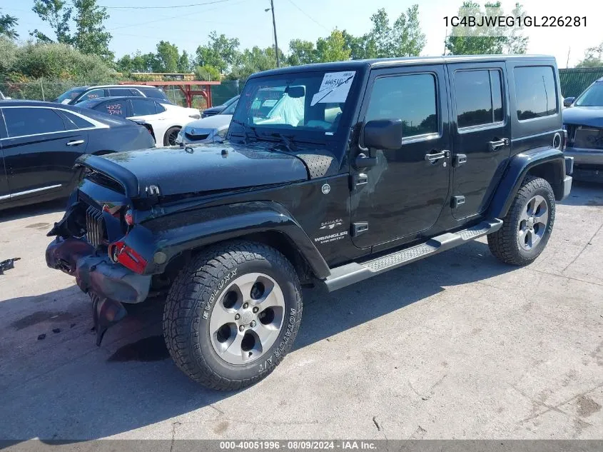 2016 Jeep Wrangler Unlimited Sahara VIN: 1C4BJWEG1GL226281 Lot: 40051996