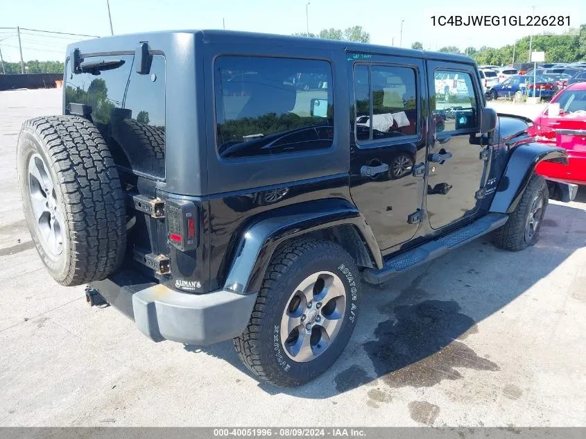 2016 Jeep Wrangler Unlimited Sahara VIN: 1C4BJWEG1GL226281 Lot: 40051996