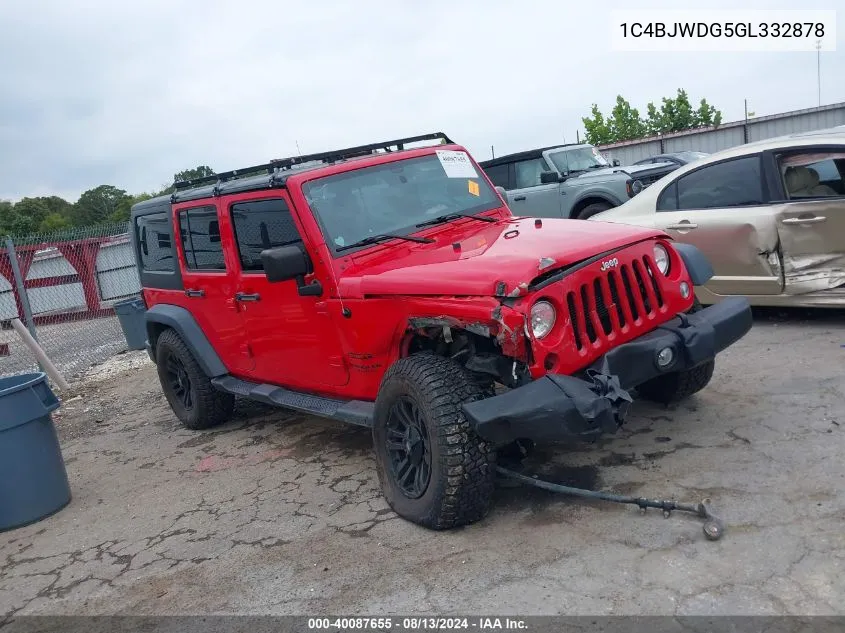 1C4BJWDG5GL332878 2016 Jeep Wrangler Unlimited Sport