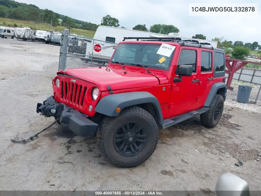 1C4BJWDG5GL332878 2016 Jeep Wrangler Unlimited Sport