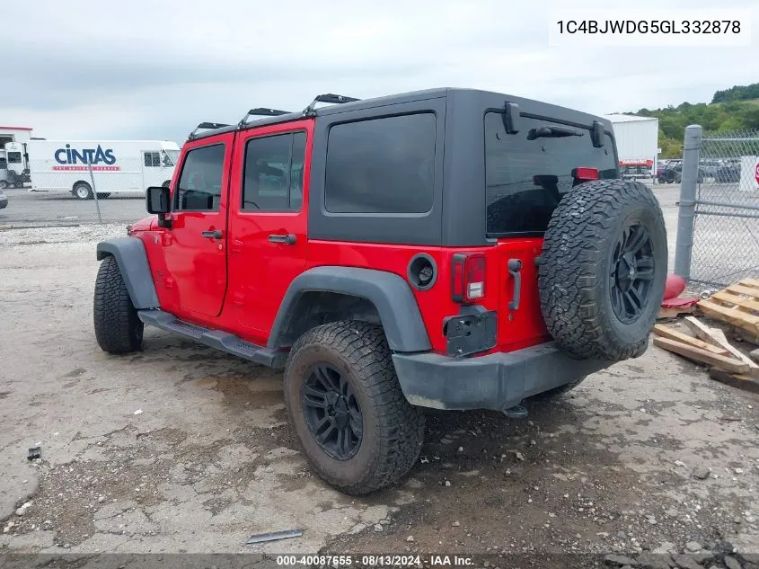 1C4BJWDG5GL332878 2016 Jeep Wrangler Unlimited Sport