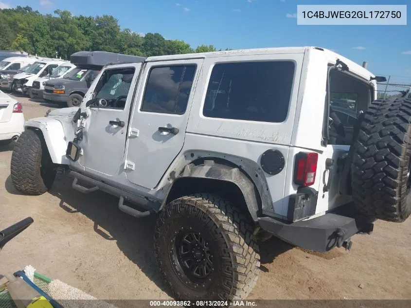 1C4BJWEG2GL172750 2016 Jeep Wrangler Unlimited Sahara