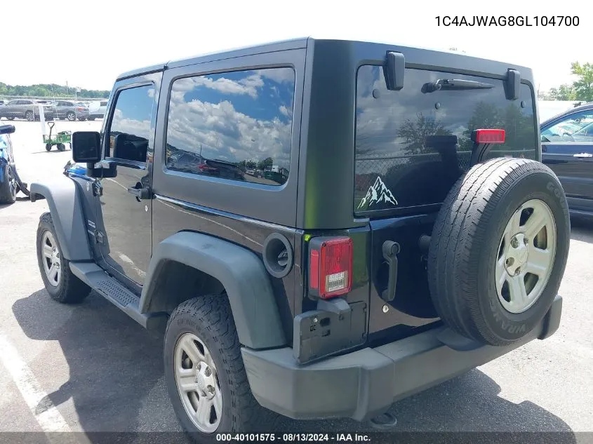 1C4AJWAG8GL104700 2016 Jeep Wrangler Sport