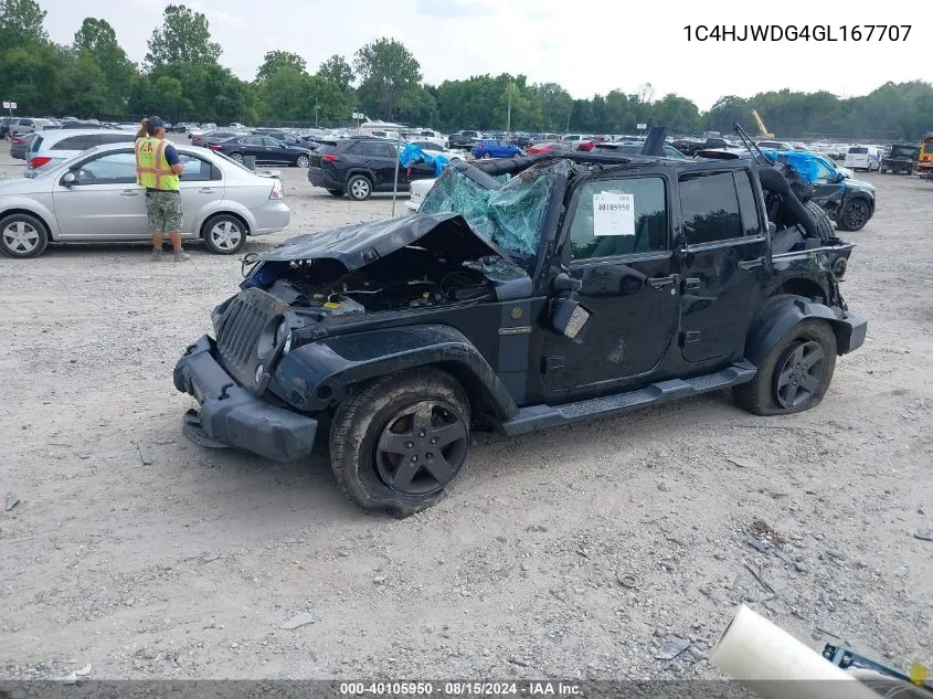 2016 Jeep Wrangler Unlimited Freedom VIN: 1C4HJWDG4GL167707 Lot: 40105950