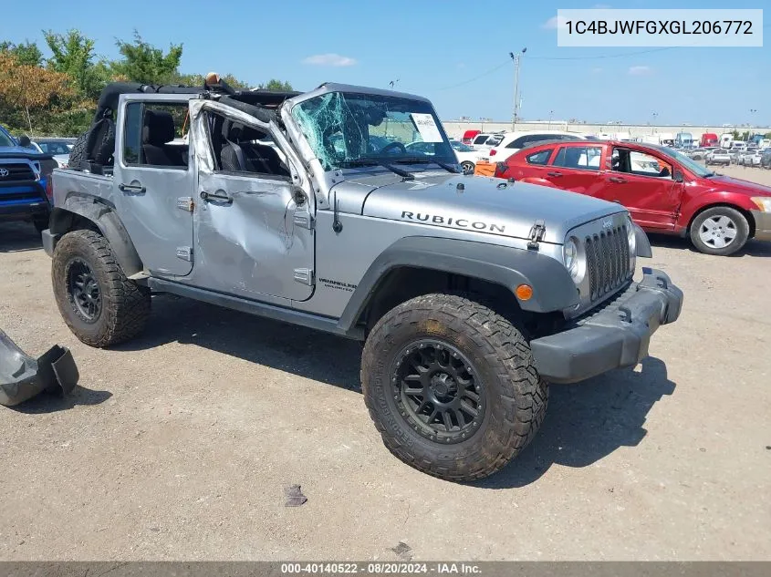 1C4BJWFGXGL206772 2016 Jeep Wrangler Unlimited Rubicon