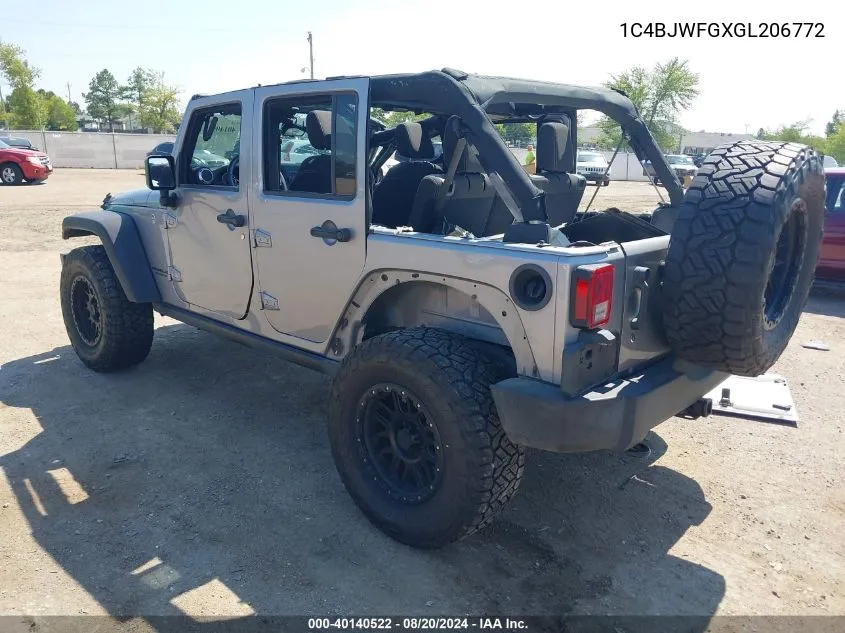 1C4BJWFGXGL206772 2016 Jeep Wrangler Unlimited Rubicon