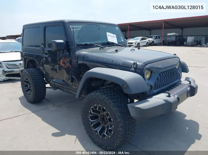 2016 Jeep Wrangler Black Bear VIN: 1C4AJWAG3GL128015 Lot: 40161404