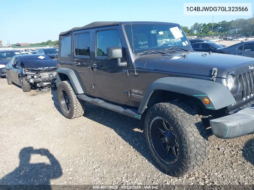 2016 Jeep Wrangler Unlimited Sport VIN: 1C4BJWDG7GL323566 Lot: 40179525