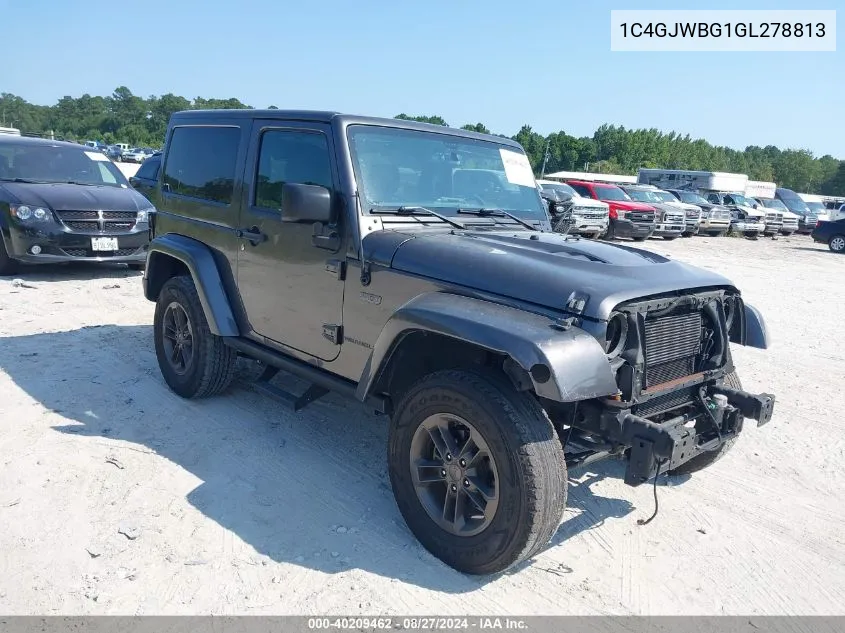 2016 Jeep Wrangler 75Th Anniversary VIN: 1C4GJWBG1GL278813 Lot: 40209462