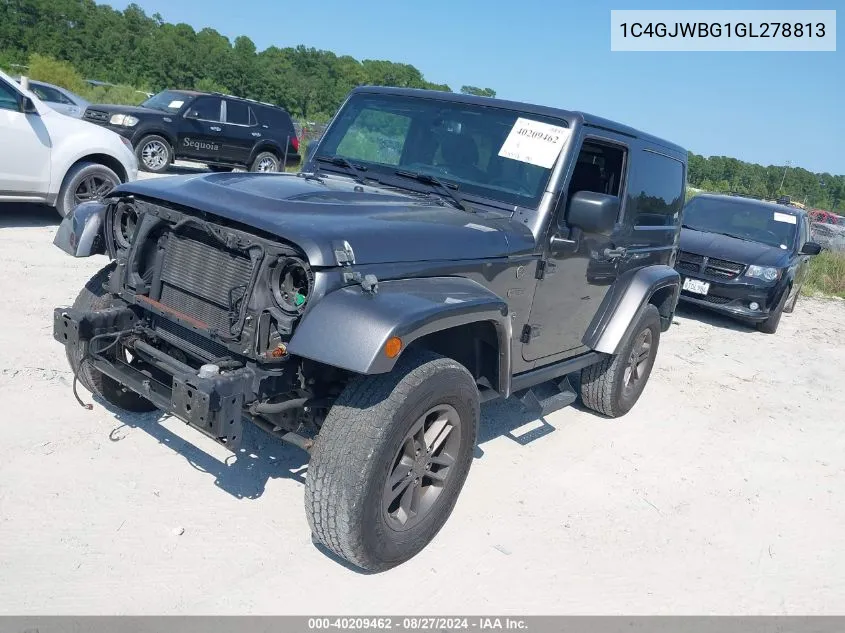 2016 Jeep Wrangler 75Th Anniversary VIN: 1C4GJWBG1GL278813 Lot: 40209462